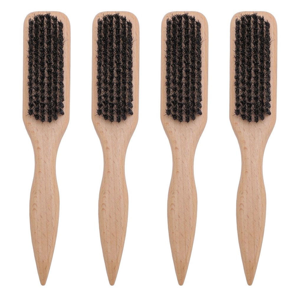 4pcs Ergonomic Wooden Beard Brushes for Men - Ideal for Grooming Mustaches and Hair, Ideal Barbershop Quality