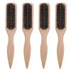 4pcs Ergonomic Wooden Beard Brushes for Men - Ideal for Grooming Mustaches and Hair, Ideal Barbershop Quality