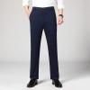Foweknow Chino Trousers Men's Elegant Business Trousers Suit Trousers Straight Leg Plain Casual Trousers Regular Fit Work Trousers Men Lightweight Casual Jogging Bottoms Versatile Everyday Wear, navy, view 2