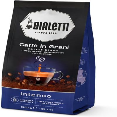 Bialetti Whole Coffee Beans, Italian Espresso Roast Coffee, Compatible with Bean to Cup & Espresso Machines Rich Intenso flavour, Ideal for Coffee Lovers (6000g, Intenso)