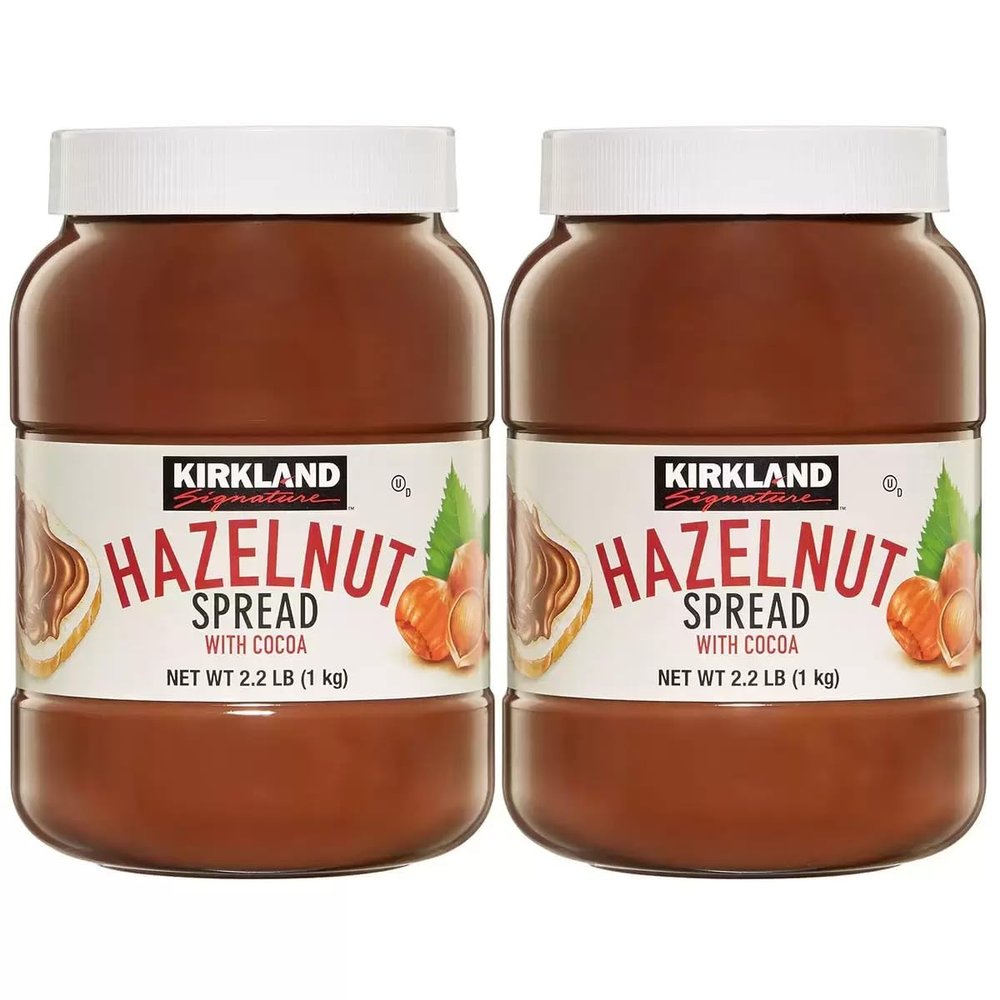 Fakhri Hazelnut Spread, 2 x 1kg Rich, Creamy & Delicious Hazelnut Cocoa Spread for Spreads, Baking, & Desserts
