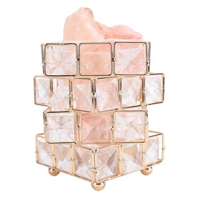 Himalayan Salt Lamp, Handcrafted 4 Layer Crystal Design with Brightness Control, Night Light for Bedroom, USB