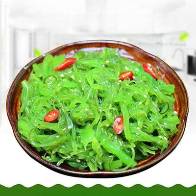 Pickled seaweed silk, instant seaweed salad, sour and sweet wakame slices, kelp, spicy pickles vegetable, side dishes, kimchi, cold mixed dishes, leisure snack, vegan (Sweet and sour flavor,5 bags)