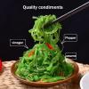 Pickled seaweed silk, instant seaweed salad, sour and sweet wakame slices, kelp, spicy pickles vegetable, side dishes, kimchi, cold mixed dishes, leisure snack, vegan (Sweet and sour flavor,5 bags) view 4
