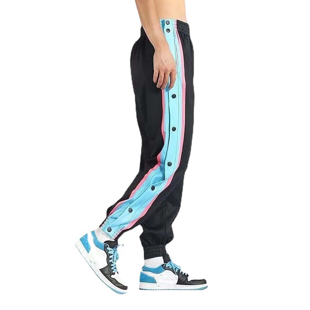 KBOPLEMQ Women's Reha Trousers with Side Button Placket Long Jogging Bottoms Side Opening Loose Elastic Waistband Sports Trousers Unisex Sweatpants Sportswear Tracksuit Fitness Tracksuit Trousers, O