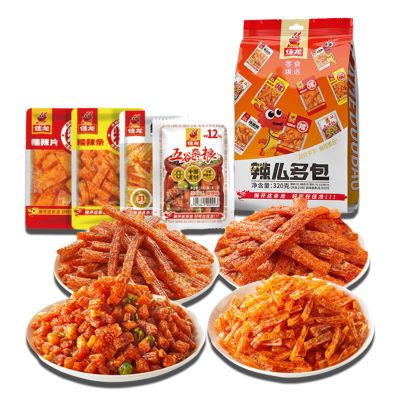 BaiLiSnacky Spicy Seasoned Snacks (320g) Sweet and Chinese Classic Hot Strips for Office Casual Camping Catch Up on Dramas
