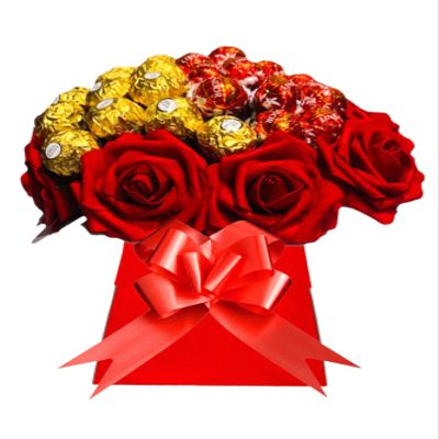 Chocolate Ferero Lint Bouquet Hamper Personalised For Men Women Red Blue Pink White Green (Extra large)