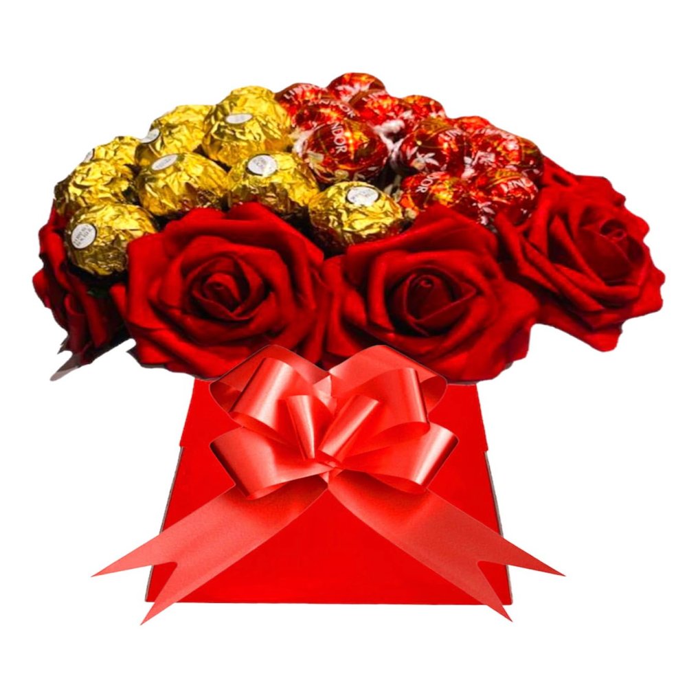 Chocolate Ferero Lint Bouquet Hamper Personalised For Men Women Red Blue Pink White Green (Extra large)