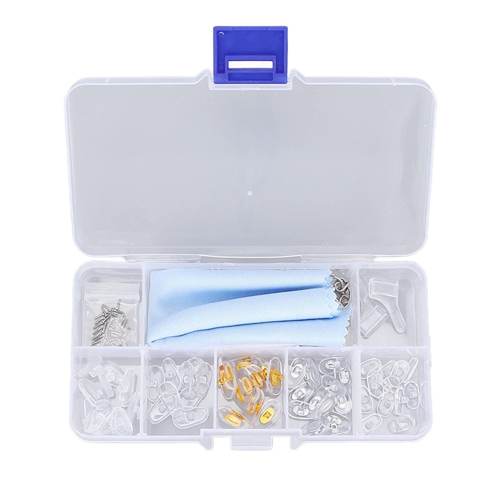 Silicone Eyeglass Nose Pads Set with and Storage Box Flexible Anti Slip and Odorless Suitable for Most Glasses and Sunglasses Repair