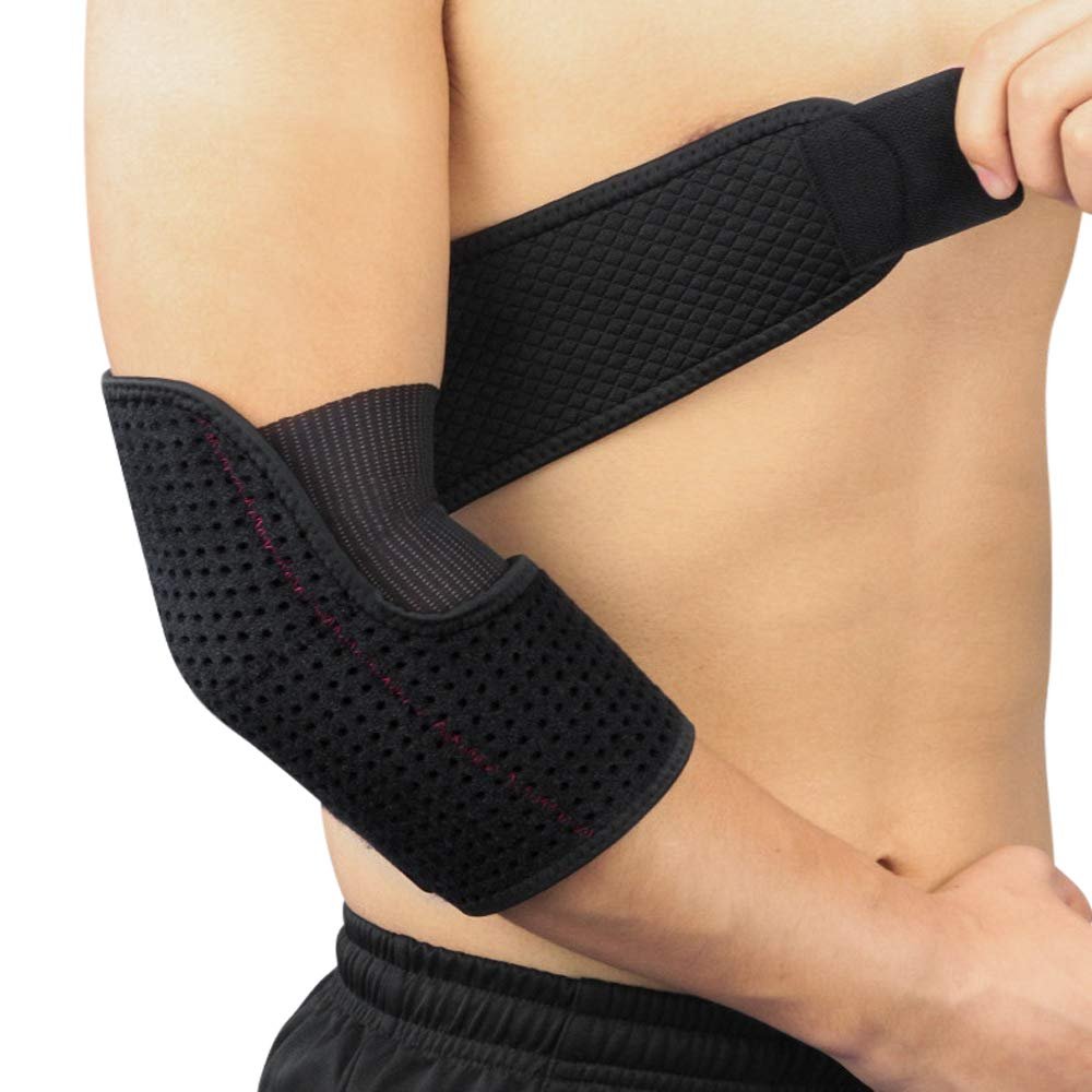 ITODA Breathable Elbow Support Brace Arm Support Sleeve with Adjustable Strap Sports Compression Elbow Pads Anti-Slip Elbow Guard Protector for Men Women Weightlifting Tennis