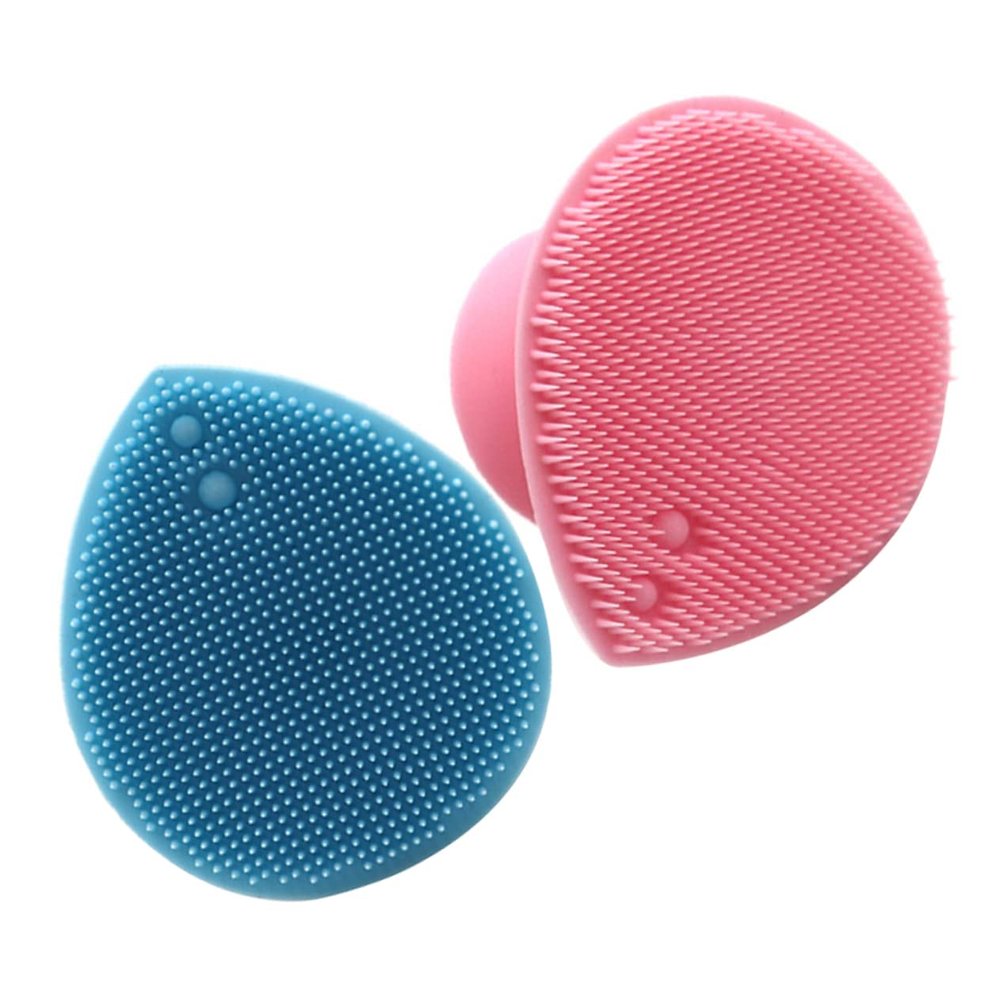 UTHCLO 2pcs Baby Silicone Facial Cleaning Brush with Soft Bristles for Head Massage and Shower Lather Work, Manual Scalp Massager for Gentle Baby Hair Care and Pore Cleansing