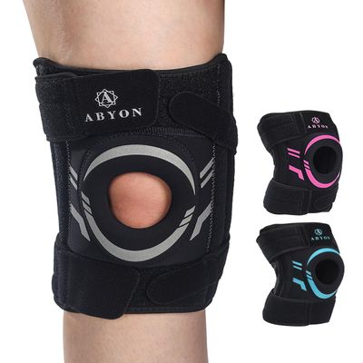ABYON Knee Support for Men and Women Meniscus Tear, Arthritis, ACL, MCL - Adjustable Knee Brace, Neoprene Patella Stability Wrap with Dual Side Spring Stabilizers for Pain Relief & Injury Recovery