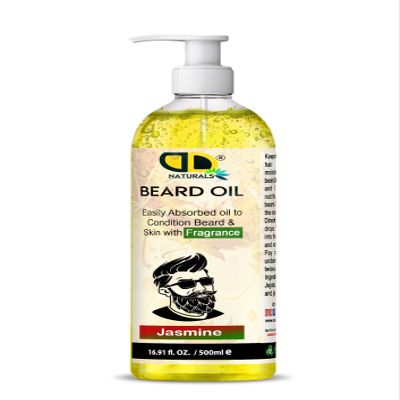 DD Teck Jasmine Beard Essential Oil |Nourishing & Aromatic Essential Oil for Beard Care | Softens, Hydrate & Conditions Facial Hair | Promotes Growth, Reduces Dryness & Itching (500ml Pump)