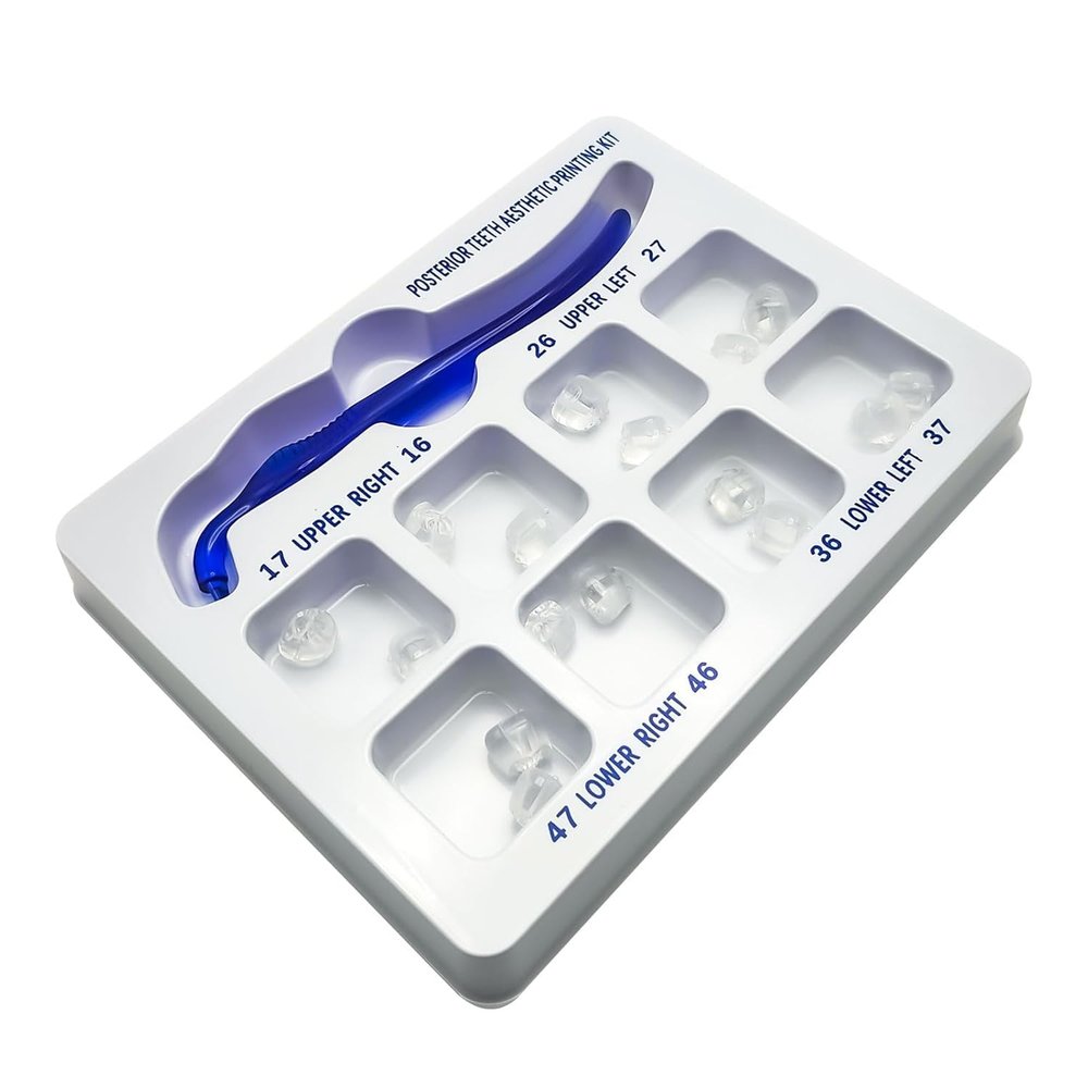 FUREIN SMILE Dental Posterior Teeth Aesthetic Printing Kit, Temporary Tooth Repair Kit for Missing Broken Teeth Rubber Dental Filling Restoration Tool.