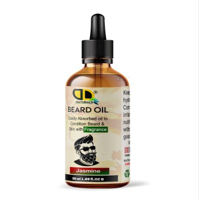 Jasmine Beard Essential Oil |Nourishing & Aromatic Essential Oil for Beard Care | Softens, Hydrate & Conditions Facial Hair | Promotes Growth, Reduces Dryness & Itching (50ml Glass Dropper)