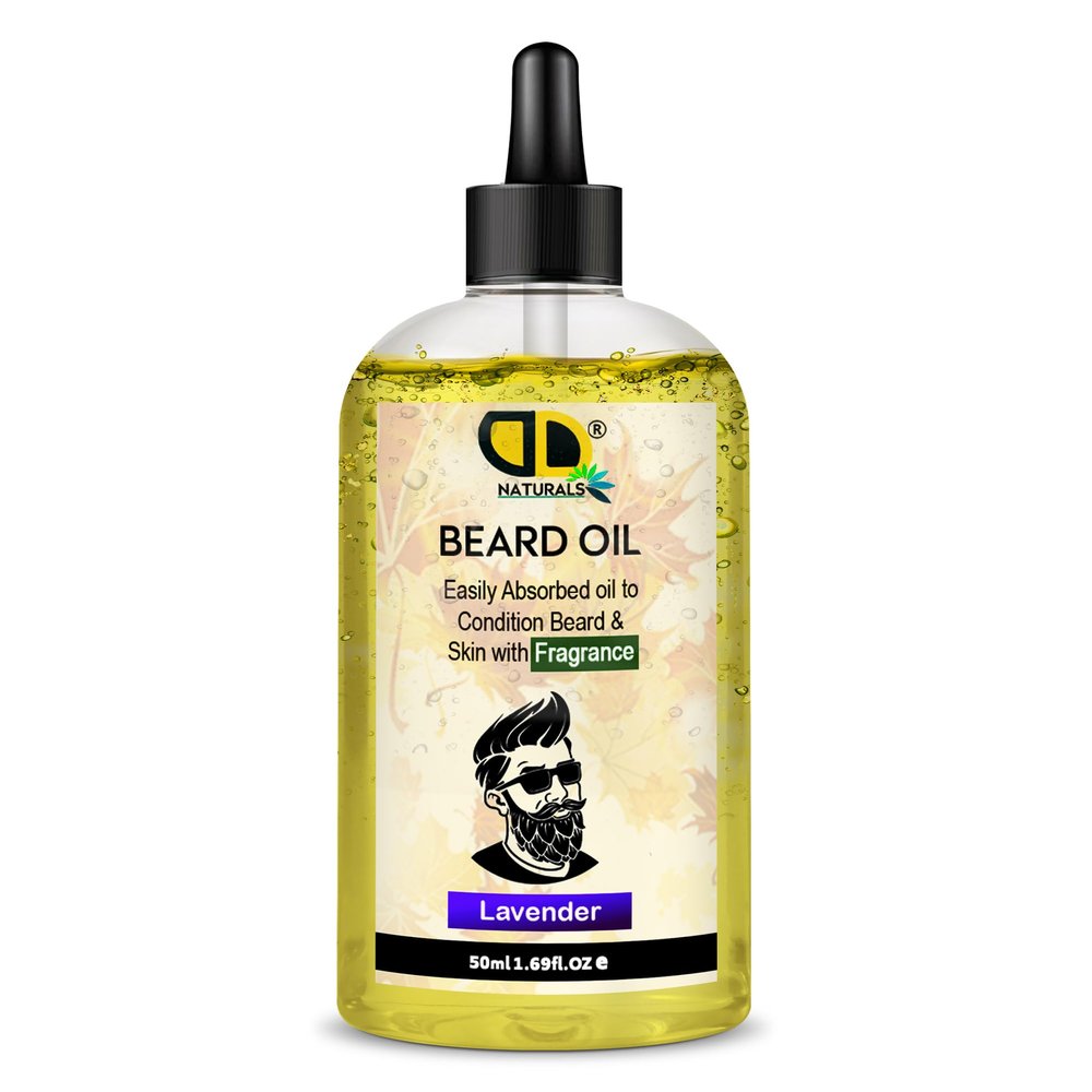 Lavender Beard Essential Oil |Deep Conditioning, Moisturizing, and Soothing Essential Oil for Beard Growth, Softness, and Shine, Reducing Itch and Dandruff (50ml Clear Dropper)