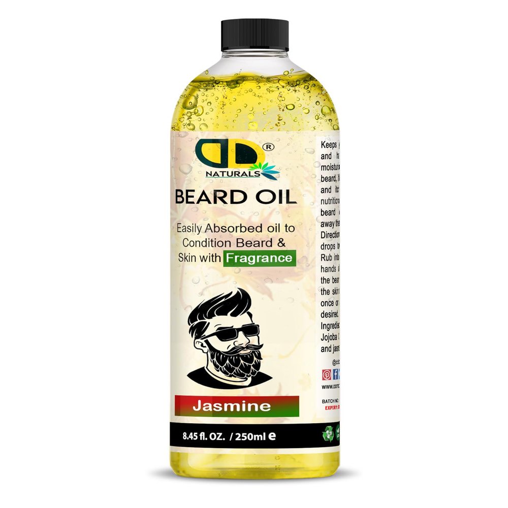 Jasmine Beard Essential Oil |Nourishing & Aromatic Essential Oil for Beard Care | Softens, Hydrate & Conditions Facial Hair | Promotes Growth, Reduces Dryness & Itching (250ml)