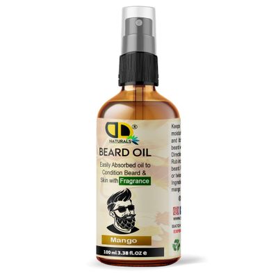 Mango Beard Essential Oil Ultimate Hydration & Growth Booster for Men Softens, Strengthens & Tames Beard Hair Tropical Mango Scent All-Natural Conditioning Formula (100ml Dropper Spray)
