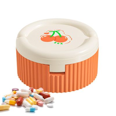 Pill Case - Daily Medicine Dispenser Case with Folding Water Cup | Portable Small Purse Accessories for Supplement, Fish Oil Pocket Storage