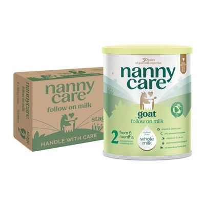 Nannycare Goat Based Follow On Milk Stage 2 (612 Months) | Baby Powder from Whole Goats Milk | Nutritionally Complete Formula for Combination or Bottle Feeding 800g (6 Pack)