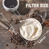 2 Pack Cloth Coffee Filter, Reusable Coffee Sock Filter, Flannel Cloth Tea Strainer Coffee Filter Bag with Stainless Steel Handle for Home Office Handmade Coffee (Cream) view 2