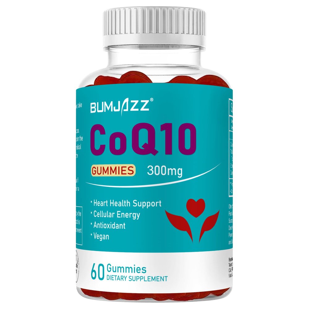 CoQ10 Gummies 300mg High Absorption - Raspberry Flavored - Non-GMO - Gluten-Free - 60 Counts Coenzyme Q10 Gummies