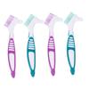 VERDANVERSE Denture Brushes Large Ergonomic Handle 4pcs and with Double Sided Multi-Layered Nylon Bristles Gentle on Gums, Toothbrush Cleaner for Denture Wearers view 1