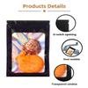 EYRMQWJPC Slide Zip Lock Flat Pouches, 50pcs Small Ziplock Mylar Bags with Hanging Hole Clear Foil Bags(Holographic Black,3.1"x5.1" (8x13cm)) view 3