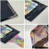 EYRMQWJPC Slide Zip Lock Flat Pouches, 50pcs Small Ziplock Mylar Bags with Hanging Hole Clear Foil Bags(Holographic Black,3.1"x5.1" (8x13cm)) view 4