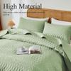 akkialla King/Cal King Size Quilt Bedding Set,Sage Green Lightweight Microfiber Soft Bedspread,Modern Style Geometric Pattern Coverlet Set for All Seasons,3 Piece(1 Quilt,2 Pillow Shams) view 3
