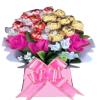 Chocolate Flowers Lindr Ferero Bouquet Hamper Gift Men Women Red Gold Blue Pink White Sweets Candy Personalised (Small)