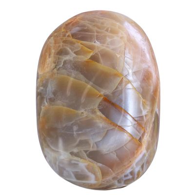 KYEYGWO Irregular Orange Moonstone Palm Worry Stone Polished Crystals and Healing Stones for Positive Energy Meditation, 38-80 mm