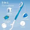 5 in 1 Toothbrush & Floss, Mini Toothbrushes 5 in 1 Tool, 5-in-1 Toothbrush & Floss & Tongue Scraper & Toothpick Set, Mini Disposable Toothbrushes with Toothpaste, Portable Oral Care Set view 2
