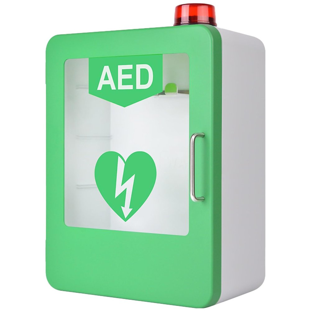 AED First Aid Kit Wall Mount Storage Cabinet for Defibrillators - Transparent Window, Fits All Brands - Durable Design for Easy Access and Protection of Cardiac Equipment
