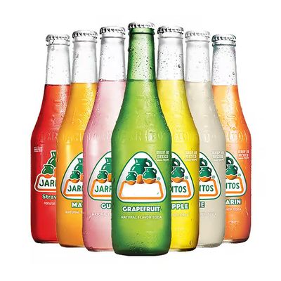 Jarittos Mango,Strawberry,Guava,Grapefruit,Lime,Pineapple,Mandarin,Mexican Natural Fruit Flavoured Soda Bottles 370ml (2 x Bottles, Mixed Soda Bottles)