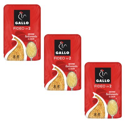 Gallo Fideo N2 The Perfect Pasta for Spanish Soups - Pack of 3