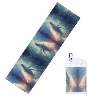 Whale Sky Painting Microfiber Cooling Sports Towel (12x40 inches) | Essential for Gyms, Yoga and Running