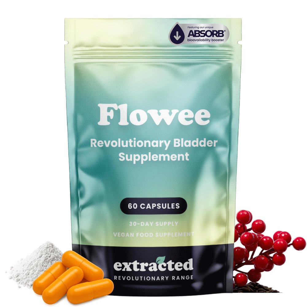 Extracted Flowee Bladder Supplement - 30 Day Supply, High Strength Formula with Pumpkin Seed, Soy Isoflavones & Cranberry Extract, Supports Urinary Health, 60 Vegan Capsules