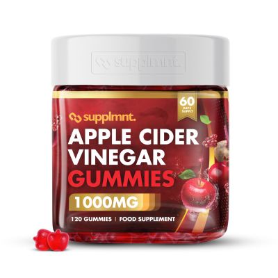 Supplmnt Apple Cider Vinegar Gummies, Red Apple Flavour, 120 Count