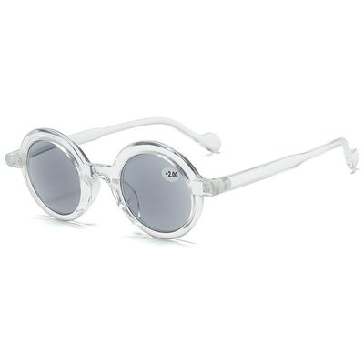 ABETOS Round Reading Glasses Sunglasses UV400 Protection Small Retro Lightweight Eyeglasses Outdoor Sun Readers for Men and Women 1.0 1.5 2.0 2.5 3.0, Clear+1.5
