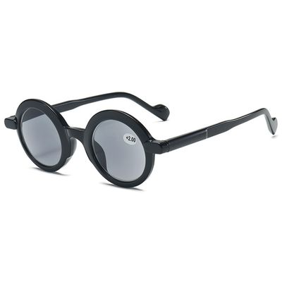 ABETOS Round Reading Glasses Sunglasses UV400 Protection Small Retro Lightweight Eyeglasses Outdoor Sun Readers for Men and Women 1.0 1.5 2.0 2.5 3.0, Black+1.0