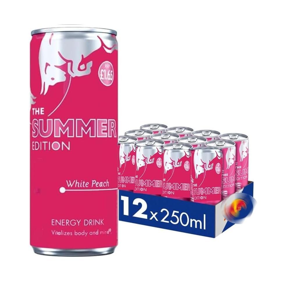 Energy Drink Summer Edition White Peach Flavour Drink Cans 12 x 250ml (Full Box)