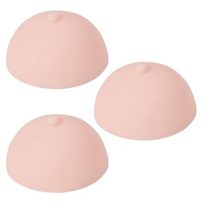 Eoslcusmvl 3X 3D Tattoo Areola Practicing Skin Silicone Fake Breasts Chest Pleural Practice Mould for Beginners Permanent Makeup