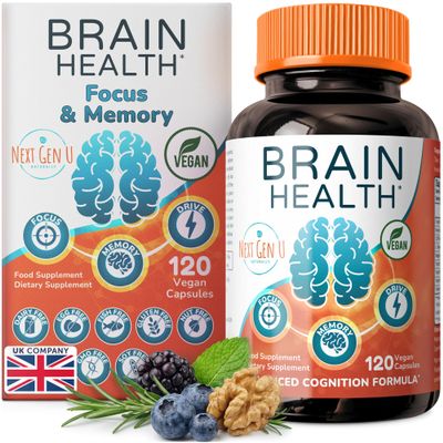 Brain Supplement - 120 Vegan Capsules - Dietary Nootropic May Help Memory, Cognitive Function & Focus - Formulation with Amino Acids, Polyphenols & B Vitamins - for Women, Men & Seniors - by NextGenU