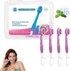 5 in 1 Toothbrush & Floss, Disposable Mini Toothbrushes, Portable Pre-Pasted Mini Travel Toothbrush Set with Floss, Pick & Tongue Scraper, Portable Oral Care for Travel Work (Sakura Flavor, 10pcs) view 1