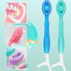 5 in 1 Toothbrush & Floss, Disposable Mini Toothbrushes, Portable Pre-Pasted Mini Travel Toothbrush Set with Floss, Pick & Tongue Scraper, Portable Oral Care for Travel Work (Sakura Flavor, 10pcs) view 4
