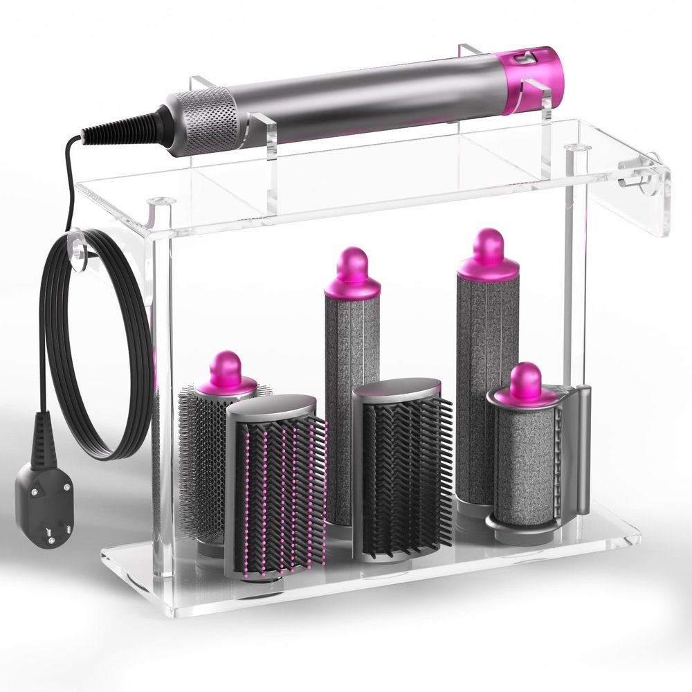 YeWink Airwrap Holder for Dyson - HQ Acrylic Hair Tool Storage Stand - Countertop Desktop Organizer for Dyson Styler and Accessories - Space-Saving Bathroom Beauty Holder