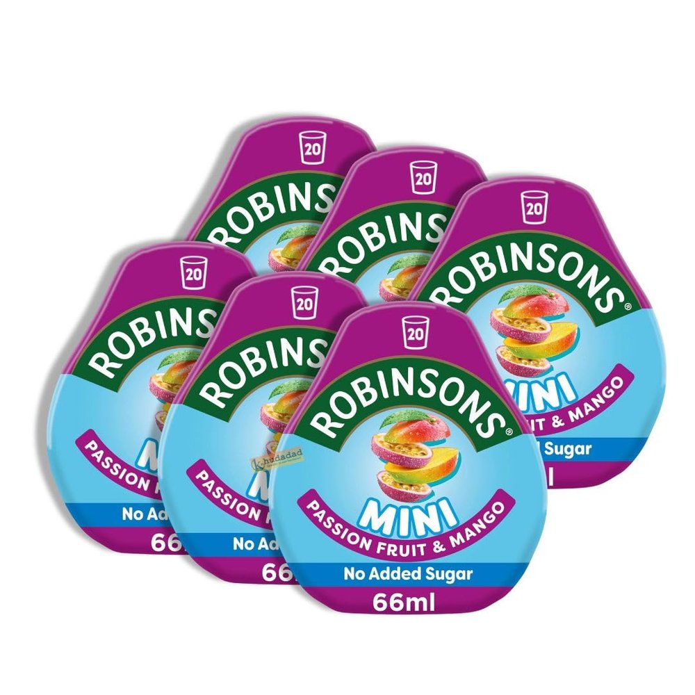 6x Robinson Mini No Added Sugar Low Calorie 66 ml, Apple and Blackcurrant