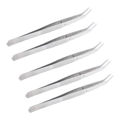 5 X Curved Tweezers Made of Stainless Steel with High Hardness, Ergonomically Designed for Long Hours of Use, Ideal for Sewing Machine Accessories