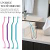 Anneome Double-Headed Toothbrushes for Improved Access to Hard-to-Reach Areas 4pcs with Small Bristle Heads Plastic Curve Handled Household Toothbrushes as Housewarming Or Festival view 4